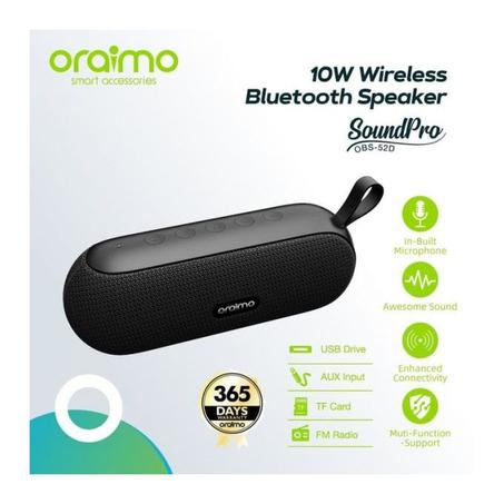Oraimo Haut Parleur Bluetooth Sans fil Noir OBS-52D
