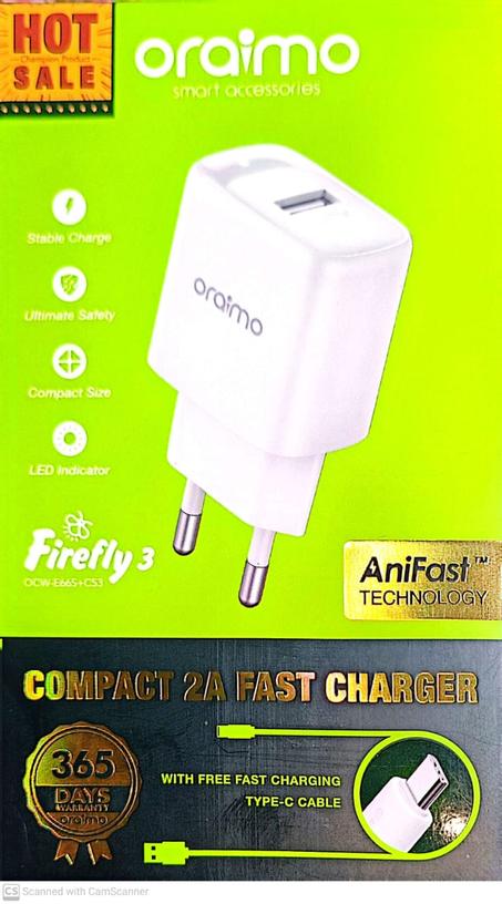 ORAIMO Chargeur Firefly 3 charge rapide OCW-E66S + C53  TYPE C