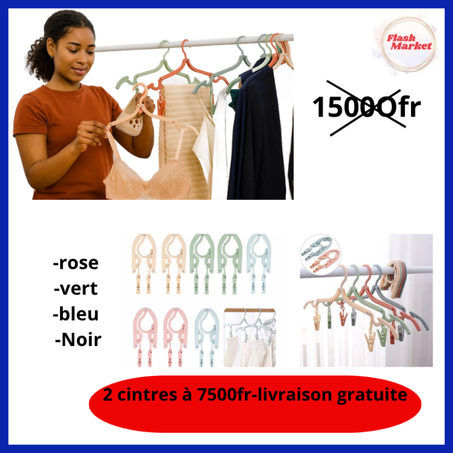 Cintre pliable avec pinces