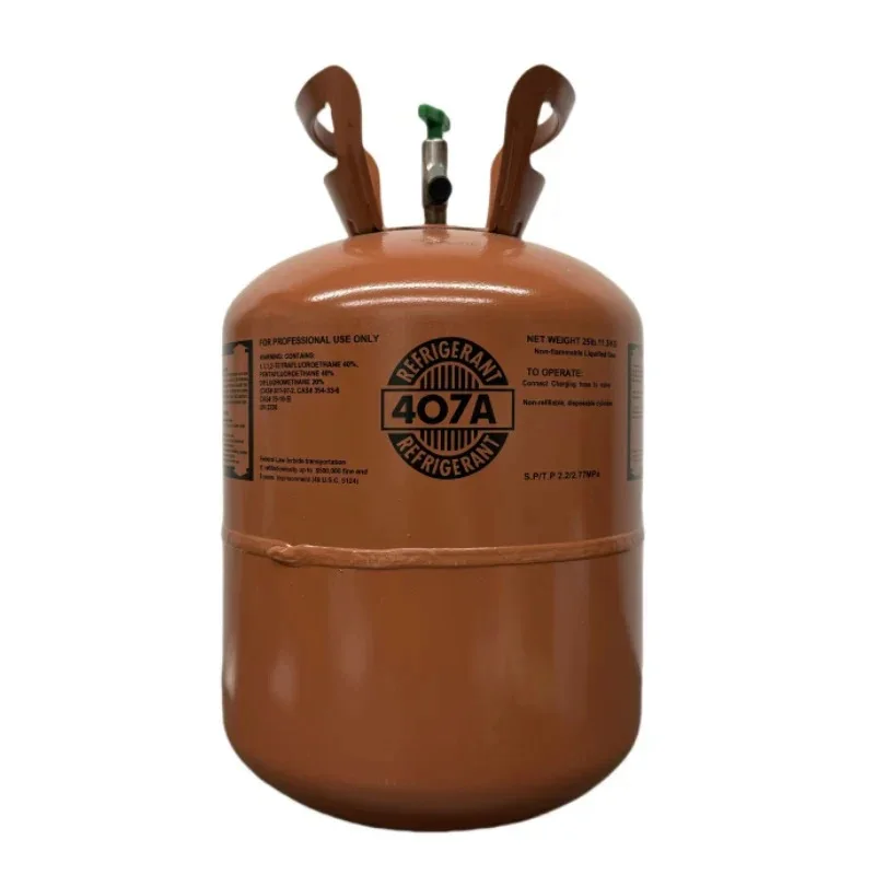 25LB R407A Refrigerant Cylinder - High Performance HVAC Cooling Gas - Steel Tank