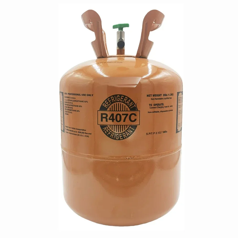 25LB R407C Refrigerant Cylinder - High Performance HVAC Cooling Gas - Steel Tank
