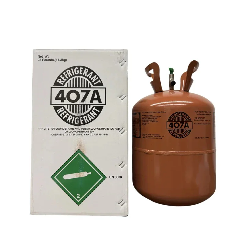 25LB R407A Refrigerant Cylinder - High Performance HVAC Cooling Gas - Steel Tank