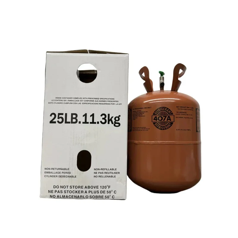 25LB R407A Refrigerant Cylinder - High Performance HVAC Cooling Gas - Steel Tank