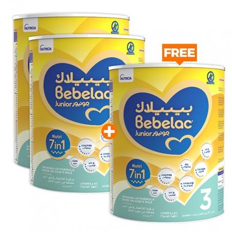 Bebelac Vanilla Growing Up Formula Stage 3 From 1 to 3 Years - 400g 2 + 1 Free