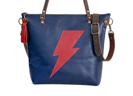 The Stardust Bolt Tote Leather Tote Bag