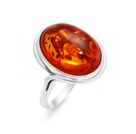 خواتم احجار الكهرمان الكريمة