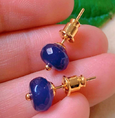 Clou d'oreille en pierre précieuse naturelle pour femme
