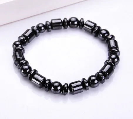 BRACELET PERLES HÉMATITES NOIRES MAGNÉTIQUES