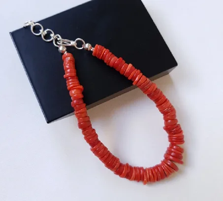 Bracelet en corail rouge naturel-bracelet bracelet fait à la main