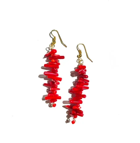 Boucles d'oreilles en corail
