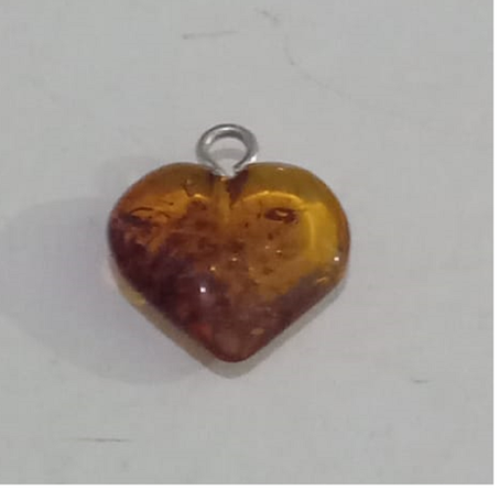 قلادة فضة 925 مع حجر كهرمان حر Pendentif ambre