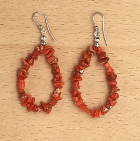 Boucles d'Oreilles en Corail