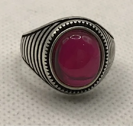 Bague rubis synthétique transparent