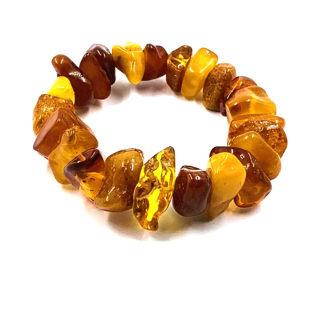 Bracelet en ambre naturel sur bande élastique 19