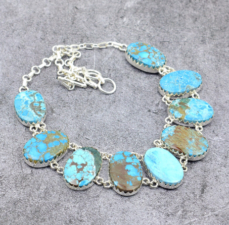 قلادة فيروزية من التبت: مجوهرات بوهيمية من الفضة الإسترلينية