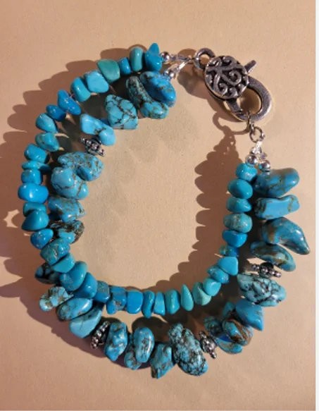 Bracelet turquoise double brin