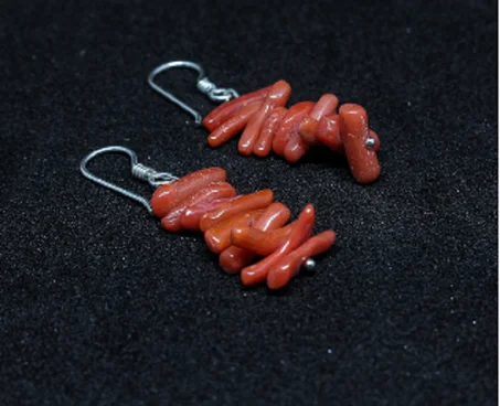 Boucles D'oreilles Corail Roige