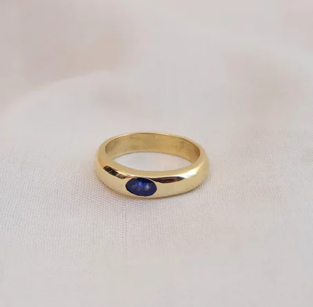 خاتم ياقوت أزرق، خاتم ذهب عيار ٢٢، فضة إسترليني عيار ٩٢٥، خاتم بيضاوي أصلي، خاتم هدية، خاتم ذهب وردي