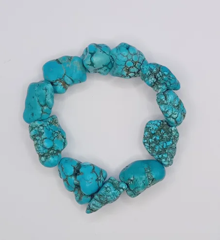 براسلي من حجر الفيروز Bracelet en pierre naturelle turquoise