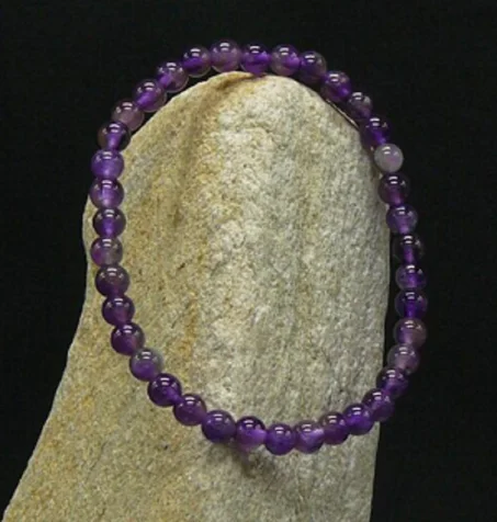 Bracelet améthyste perles 6mm