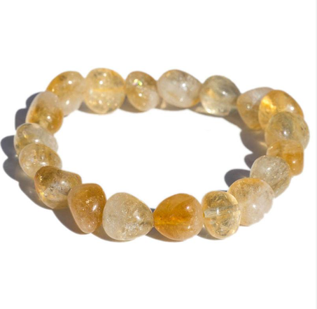 BRACELET CITRINE CHAUFFÉE BRÉSIL A PIERRES ROULÉES 10-12MM
