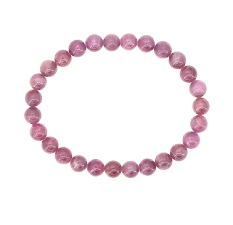 براسلي ياقوت طبيعي Bracelet Rubis 8mm AA