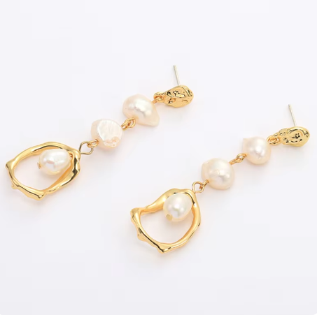 boucles d'oreilles en perles naturelles pour femmes