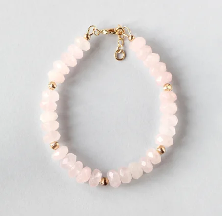 براسلي كوارتز وردي Bracelet rose quartz