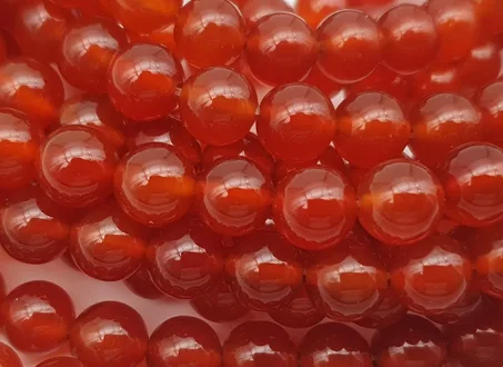 خرز عقيق أحمر 6 مم و 8 مم، خيوط من 22 إلى 60 حجرًا طبيعيًا