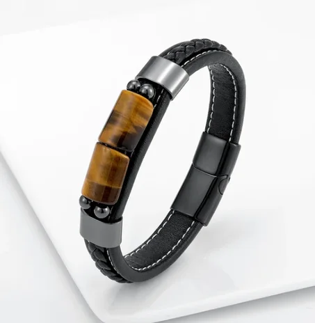 Bracelet pierre d'oeil de tigre naturel