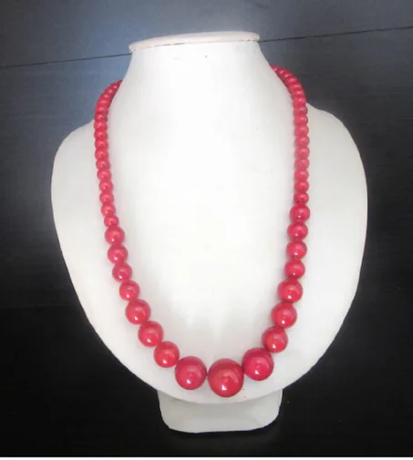 Collier corail rouge antique dégradé