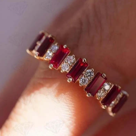 خاتم ياقوت ذهبي عيار 14 قيراطًا مطوي، خاتم رقيق قابل للتكديس