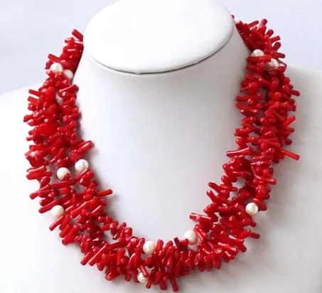 Multicouche tissé à la main 18 pouces corail rouge