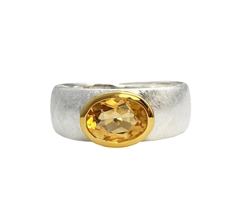 خاتم من حجر السترين الطبيعي - خاتم من الفضة الإسترلينية - خاتم مرصع بأحجار كريمة مستديرة مقاس 14 مم - خاتم نسائي - خاتم مصنوع يدويًا - خاتم عصري - خاتم وعد