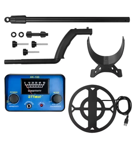 كاشف المعادن AK-100. ارتفاع قابل للتعديل، أداة بحث مجوهرات معدنية احترافية تحت الأرض. تعمل بالبطارية (غير متضمنة)