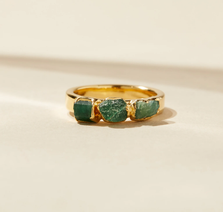 خاتم زمرد خام، خواتم قابلة للتكديس من أحجار الميلاد في شهر مايو، خاتم وعد من أحجار كريمة مقطوعة خام، خاتم خطوبة من زمرد أصلي، خاتم برج الثور