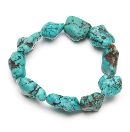 Bracelets Turquoise en pierres semi-précieuses naturelles pour hommes et femmes