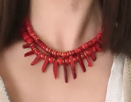 Collier corail rouge