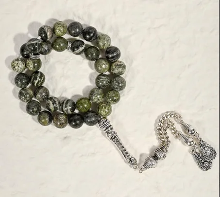 سبحة زيبرا اخضر طبيعي فاخر