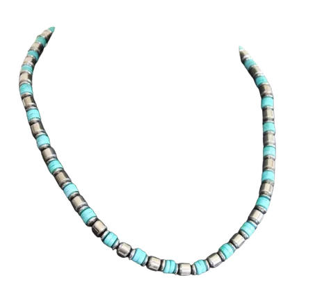 قلادة رجالية قصيرة من الفيروز والهيماتيت الأصليين، قلادة واقية للرجال، مجوهرات من الأحجار الطبيعية