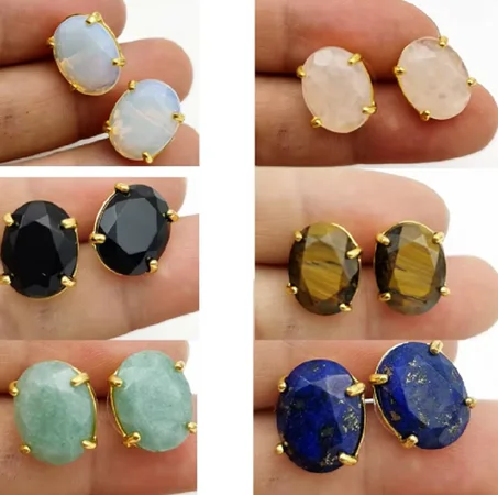 Boucles d'Oreilles promenales en Pierre Naturelle