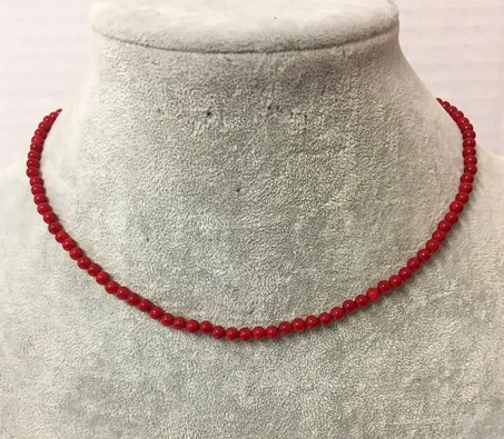 Petit collier de corail rouge de 2 mm 3 mm