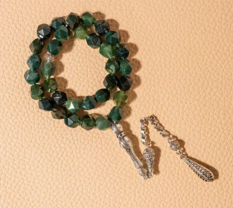 سبحة حجر عقيق موسى بقصة الاماس