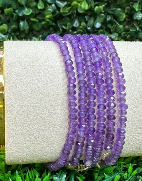 Bracelet Améthyste fermoir Argent