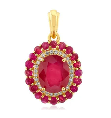 قلادة من الفضة والياقوت المدغشقري Pendentif en argent et Rubis de Madagascar