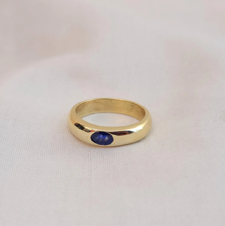 خاتم من الياقوت الأزرق، خاتم من الذهب عيار 22 قيراطًا، خاتم من الفضة الإسترلينية عيار 925، خاتم من الأحجار الكريمة البيضاوية الأصلية، خاتم هدايا، خاتم من الذهب الوردي