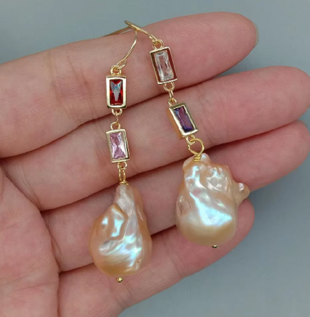 boucles d'oreilles en forme de boule de feu naturelle pour femmes
