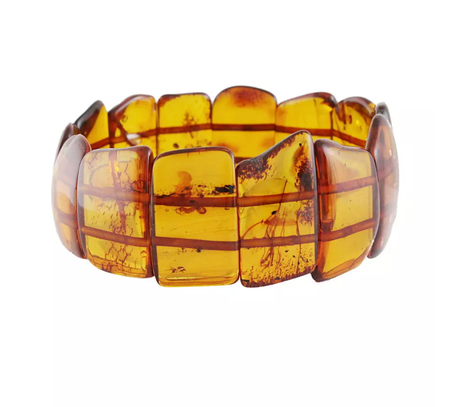Bracelet ambre cognac "extra", large, modèle au choix