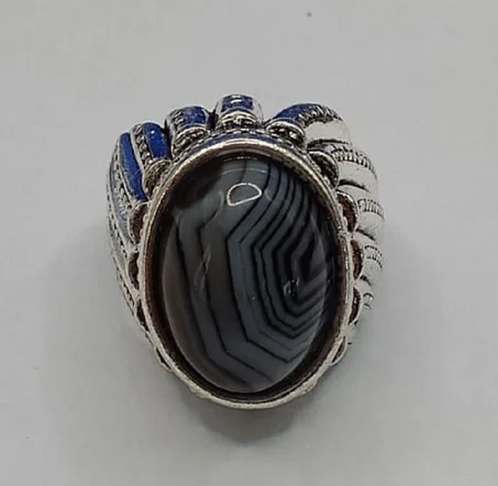 خاتم عقيق سليمانى طبيعي عيون مميز – حجر روحانى