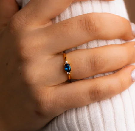 خاتم ألماس وياقوت، خاتم ياقوت رقيق، مجوهرات ياقوت، خاتم بأحجار كريمة رقيقة، خواتم مرصّعة للنساء، هدية لها، هدية للأم